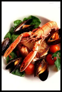 Seafood at Sweet Melindas Restaurant May 1998 Marchmont, Edinburgh