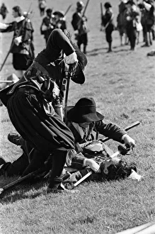 History Prints: The Sealed Knot Society re-enactment of the Battle of Edgehill at Kineton, Warwickshire