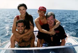 Sean Blowers Actor with wife Shirley and Andrew Kazamia actor with his wife Fran on a