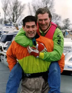 Sean Blowers star of Londons Burning with his brother Simon who pulled him from a gale
