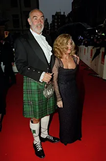 Kilts Prints: Sean Connery Actor April 98 Arriving at the BAFTA awards 1998 with his wife