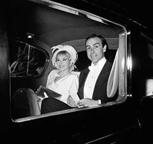 Sean Connery and his wife Diane Cilento leaving their house in London to attend