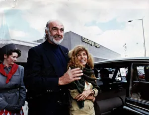 Sean Connery and wife Micheline Connery at Edinburgh Airport