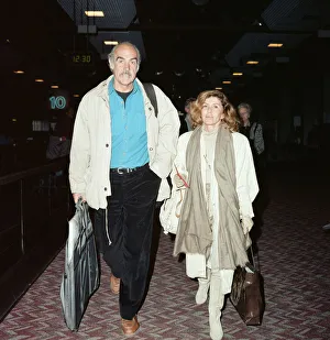 01362 Prints: Sean Connery and his wife Micheline at LAP. 25th January 1989