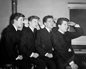 The Searchers pop group from (l-r) Chris Curtis, drummer, John McNally, rhythm guitar