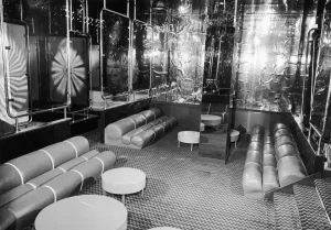 Disco Prints: Seating area of the new Mr George night club in the Lower Precinct Coventry 28th November