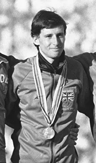 Tracksuit Prints: Seb Coe winner of the 1500 metre at the 1980 Moscow Olympic Games seen here with JYrgen