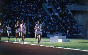 00015 Prints: Sebastian Coe in action to win the Mens 1500 Metres Final at the Moscow Olympic Games