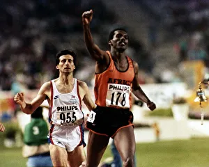Sebastian Coe Athlete in World Cup race as he loses to Abdi Bile circa 1989