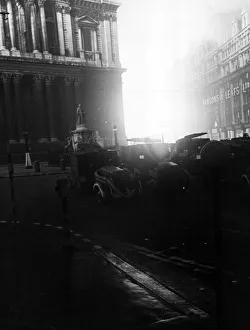 01450 Prints: Second Great Fire of London. Amen Corner shops blaze furiously during H. E fire raid