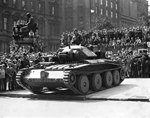 Second World War August 1941 George Square Glasgow New Covenanter tank