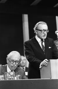 Government Prints: Secretary of State for Defence Lord Carrington speaks at the Conservative Party