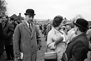 Secretary of State for War John Profumo with his wife Valerie Hobson at Sandown Park