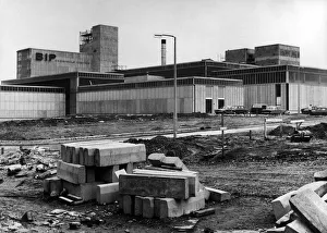 Industrial Prints: A section of British Industrial Plastics factory under construction in Windy Arbor Road