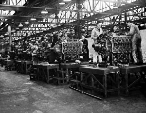 Line Prints: A section of Napiers despatch department showing part of a line of 24 cylinder Sabre