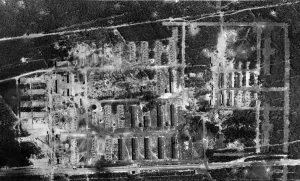 01454 Prints: Section of Peenemunde showing heavy damage to an aircraft research