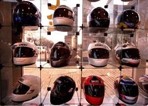 Crash Helmets Prints: Selecton of motorcycle helmets February 1998 PIC BY CHRIS WATT