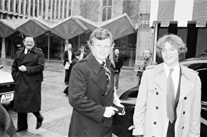 Senator Edward Kennedy with his 17 year old son Teddy Kennedy arrive for