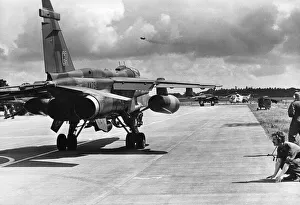 Exercise Prints: SEPECAT Jaguar GR3As of 54 Squadron seen here taxi-ing to the runway at RAF