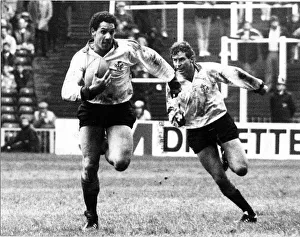 Serge Blanco, French international rugby player in action. Circa 1988