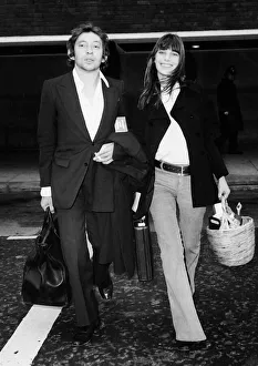 Frowning Prints: Serge Gainsbourg French composer musician 1971 with wife actress Jane