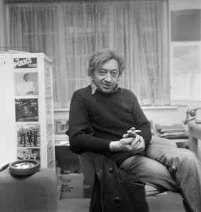 Serge Gainsbourg, in UK to launch the English version of his first novel