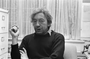 Serge Gainsbourg, in UK to launch the English version of his first novel