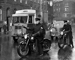 Sergt. Frank White and P. C. Tom Gothorp Manchesters first mobile traffic policemen