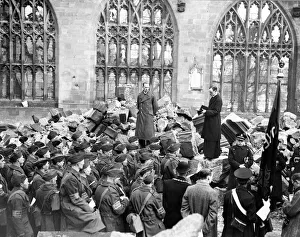 This service for the Home Guard took place in the ruins of Coventry Cathedral