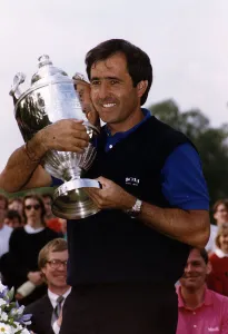 Embracing Prints: Seve Ballesteros Golf after winning the Volvo PGA tournament at Wentworth