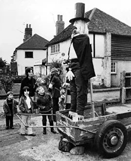 Bonfire Night Prints: A seven foot Guy made for the Brockham Village Green attempt for their world record