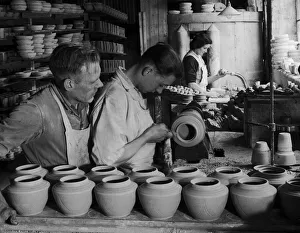 Skill Prints: Seventeen year old Len Mills, apprenticed turner of teapots