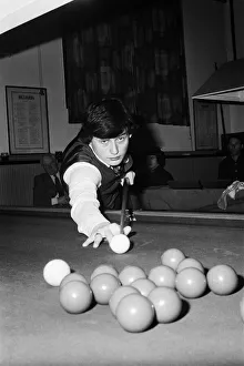 Seventeen year old snooker player Jimmy White playing at Wisbech Conservative Club in