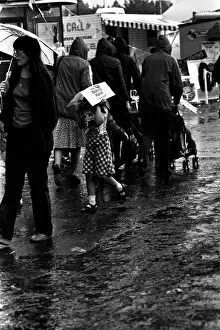 Severe stormy weather with torrential rain and flooding at the annual Summer Exhibition