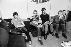 The Sex Pistols at their press conference, in response to growing criticism over their