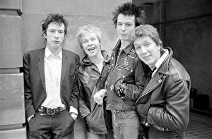 Sex Pistols punk rock band seen here in a London Circa 1st May 1977 Left is