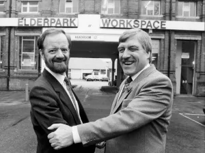 Shake on it... Bob Gillespie with Labours Shadow Health spokesman Robin Cook