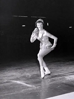 00017 Prints: These shapely legs are insured for £10, 000. On them Pat Gregory has skated her way