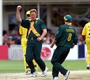 South Africa Prints: Shaun Pollock South Africa Celebrates Taking The Steve Waugh Australia at the Cricket