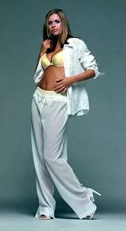1990s Fashion Prints: Sheer Fashion feature July 1998 Model Gillian Stevenson wears lemon bra