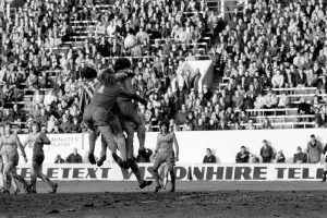 Sheffield Wednesday 3 v. Oldham 0. Division One Football. February 1981 MF01-31-037