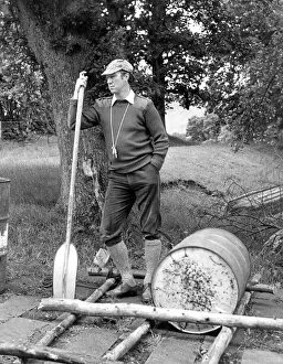 Paddle Prints: Sheffield Wednesday manager Jack Charlton at an outward bound centre in the Lake District