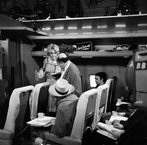 Sheila Hancock was today at the BBC studios taking the part of an air hostess for her new