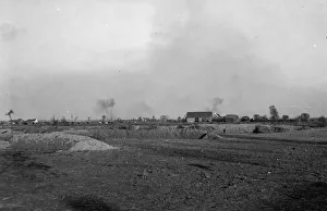 Trenches Prints: Shells bursting over the battlefield close to Diksmuide during the Battle of the Yser
