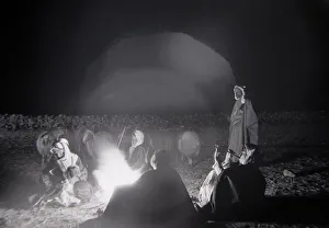 Core80 Prints: While Shepherds Watch Their Flocks By Night Shepherds gather around a camp fire