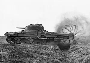 01451 Prints: Sherman Crab Mk II flail tank, one of General Hobarts funnies