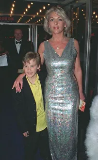 Sheryl Gascoigne TV Presenter with son March 1998 arriving at the film premiere of