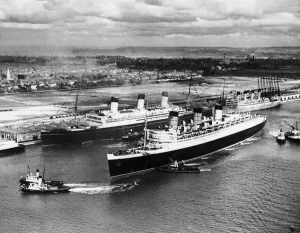 Ship Queen Mary - The Majestic at Southampton Docks. 1936