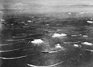 Battleship Prints: Ships of the US 3rd fleet and of the British Pacific fleet off the Japanese coast