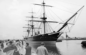 00495 Prints: More than one hundred shipyard workers gathered at Hartlepool docks to bid farewell to